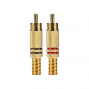 РАЗЪЁМ штекер RCA Металл пайка ZN Чёрные/Красные GOLD PROCONNECT | Фото 2