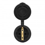 Розетка переносная влагозащищенная с крышкой 2P+PE 230V, 16 А, IP44 каучук PROconnect | Фото 5