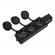 Розетка (колодка) штепсельная трехместная влагозащищенная 2P+PE 230V, 16 А, IP44 каучук PROconnect | Фото 5