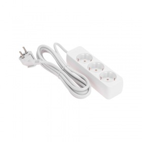 PROCONNECT Удлинитель 3 гнезда, 3м, 3х0,75мм², с/з, белый PROconnect