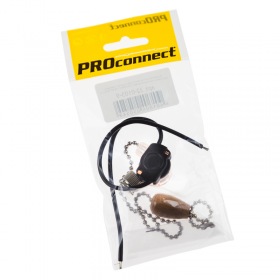 PROCONNECT Выключатель для настенного светильника c проводом и деревянным наконечником «Silver» индивидуальная упаковка  1 шт. PROCONNECT