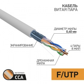 PROCONNECT Кабель FTP 4PR 26AWG CAT5e 305м CCA PROCONNECT LIGHT