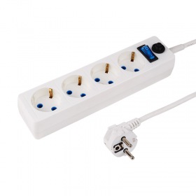 PROCONNECT Сетевой фильтр PROconnect STANDARD 4 гнезда, 3 м, 3х0.75 мм², с/з + автовыкл., белый