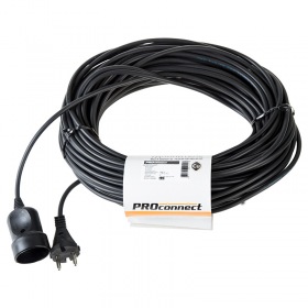 PROCONNECT Удлинитель-шнур PROconnect ПВС 2х0.75, 30 м, б/з, 6 А, 1300 Вт, IP20, черный (Сделано в России)