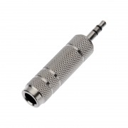 ПЕРЕХОДНИК штекер 3. 5мм стерео - гнездо 6. 3мм стерео (металл) | Фото 1