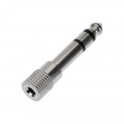 ПЕРЕХОДНИК штекер 6. 3мм стерео - гнездо 3. 5мм стерео (металл) | Фото 1