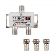 ДЕЛИТЕЛЬ ТВ x 2 + 3шт. F BOX 5-1000 МГц Silver | Фото 3