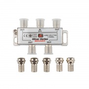 ДЕЛИТЕЛЬ ТВ x 4 + 5шт. F BOX 5-1000 МГц Silver" | Фото 3