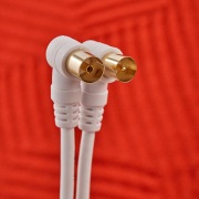 Шнур TV PLUG-TV JACK 1.5М Угловой Белый | Фото 1