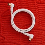 Шнур TV Plug-TV Plug 1.5М Угловой Белый | Фото 1