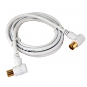 Шнур TV Plug-TV Plug 1.5М Угловой Белый | Фото 2