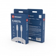 Кабель Type-C - Type-C, 3А, 60Вт, 1м, ПВХ, белый, Power Delivery REXANT | Фото 3