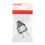 Вилка прямая без з/к 6А плоская черная REXANT | Фото 4