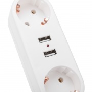 Двойник электрический линейный 16А с/з, 2 USB-разъема, 2,4А, белый REXANT | Фото 4