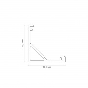 Комплект углового алюминиевого профиля с рассеивателем, 16х16мм, 2м REXANT | Фото 1