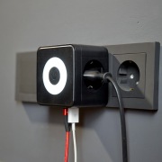Двойник электрический Куб 16А с/з, 2 разъема USB-A 2,4А, 1 разъем USB-C 3А, с ночной подсветкой, черный REXANT | Фото 1