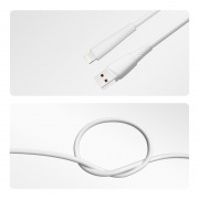 Кабель USB-A – Lightning, 2,4А, 1м, в белой нейлоновой оплетке REXANT | Фото 2