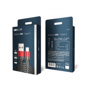 Кабель USB-A – Type-C, 5А, 50Вт, 1м, в черной нейлоновой оплетке REXANT | Фото 3