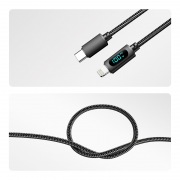 Кабель Type-C – Lightning, 3А, 1м, в черной нейлоновой оплетке, с LED-дисплеем REXANT | Фото 2