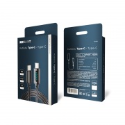Кабель Type-C – Type-С, 5A, 100Вт, 1м, в черной нейлоновой оплетке, с LED дисплеем REXANT | Фото 3