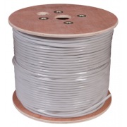 Кабель витая пара U/UTP, CAT 5е, PVC, 10PR, 24AWG, внутренний, однопроволочный, серый, 305м, РФ REXANT | Фото 1