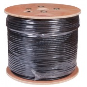 Кабель витая пара F/UTP, CAT 5е, PE, 10PR, 24AWG, внешний, однопроволочный, черный, 305м, РФ REXANT | Фото 1