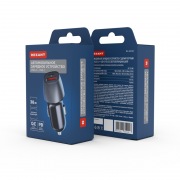 Автомобильное зарядное устройство с двумя портами (USB-A QC 3.0 + USB-C PD) со световой индикацией, 38Вт, черное REXANT | Фото 1