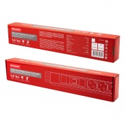 Блок распределения питания PDU горизонтальный 1U 6 розеток СЕЕ 7/4 Schuko 16A автомат защиты алюм корп шнур 2м вилка СЕЕ 7/7 Schuko черный REXANT | Фото 6