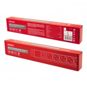 Блок распределения питания PDU горизонтальный 1U 8 розеток СЕЕ 7/4 Schuko 16A выкл алюм корп шнур 2м вилка СЕЕ 7/7 Schuko черный REXANT | Фото 6