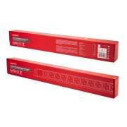 Блок распределения питания PDU вертикальный 12 розеток СЕЕ 7/4 Schuko 16A выкл алюм корп шнур 2м вилка СЕЕ 7/7 Schuko черный REXANT | Фото 6