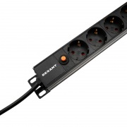 Блок распределения питания PDU вертикальный 13 розеток СЕЕ 7/4 Schuko 16A фильтр без выкл алюм корп шнур 2м вилка СЕЕ 7/7 Schuko черный REXANT | Фото 2