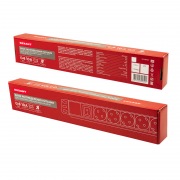 Блок распределения питания PDU горизонтальный 1U 8 розеток СЕЕ 7/4 Schuko 10A выкл алюм корп гнездо C14 черный REXANT | Фото 6