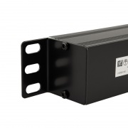 Блок распределения питания PDU горизонтальный 1U 8 розеток C13 10A без выкл алюм корп шнур 2м вилка C14 черный REXANT | Фото 3