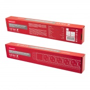 Блок распределения питания PDU горизонтальный 1U 9 розеток СЕЕ 7/4 Schuko 10A без выкл алюм корп шнур 2м вилка C14 черный REXANT | Фото 6