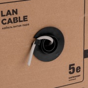 Кабель витая пара U/UTP, CAT 5е, PVC, 4x2x0,52 мм, 24AWG, внутренний, однопроволочный, серый, 305м, РФ REXANT | Фото 3