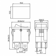 Выключатель клавишный 250V 6А (4с) ON-OFF красный  с подсветкой  Mini  (RWB-207, SC-768)  REXANT (в упак. 1шт.) | Фото 4