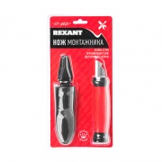Нож монтажника нержавеющая сталь двухсторонняя заточка лезвие 33мм Rexant | Фото 5