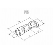 Наконечник кольцевой изолированный ø3.2 мм 0.5-1.5 мм² (НКи 1.5-3/НКи 1,25-3) красный REXANT | Фото 2