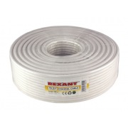 Кабель RG-6U+CU, (64%), 75 Ом, 100м. , белый REXANT | Фото 1