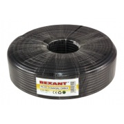 Кабель RG-6U+CU, (64%), 75 Ом, 100м. , черный (OUTDOOR) REXANT | Фото 1