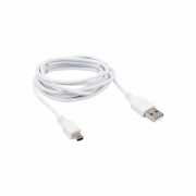 Кабель mini USB (male) штекер - USB-A (male) штекер, длина 1,8 метра, белый (PE пакет)  REXANT | Фото 1