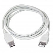 Шнур USB А (male) штекер - USB А (female) гнездо, длина 3 метр, белый (PE пакет)  REXANT | Фото 2