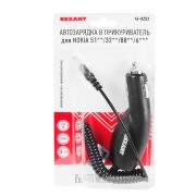 Автозарядка в прикуриватель для NOKIA 51**/32**/88**/6***  «толстая» (АЗУ) (5 V, 700 mA) шнур спираль 1.2 м черная REXANT | Фото 2
