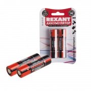 Аккумулятор Rexant 18650 unprotected Li-ion 2400 mAH 3.7 В  2 шт Блистер | Фото 1