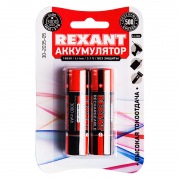 Высокоемкостный  аккумулятор Rexant 18650  unprotected 20 А Li-ion 3000 mAH 3.7 В 2 шт Блистер | Фото 2