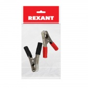 Зажим крокодил REXANT, длина 105 мм, ток 100A, 2 шт., пакет БОПП | Фото 1