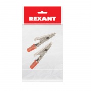Зажим крокодил REXANT, длина 53 мм, ток 15A, 2 шт., пакет БОПП | Фото 1
