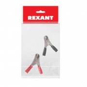 Зажим крокодил REXANT, длина 50 мм, ток 10A, 2 шт., пакет БОПП | Фото 1