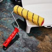 Валик полиакрил желтый с черной полосой, ворс 11 мм, ширина ролика 240 мм, бюгель 6 мм, Ø 42 мм REXANT | Фото 2