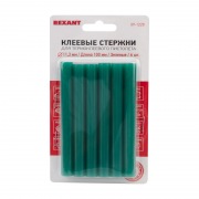 Клеевые стержни REXANT, Ø11 мм, 100 мм, зеленые, 6 шт., блистер | Фото 1